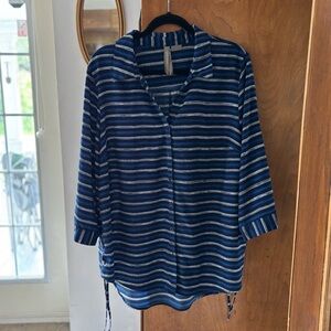 Penningtons Blue Stripped Blouse Size 1X